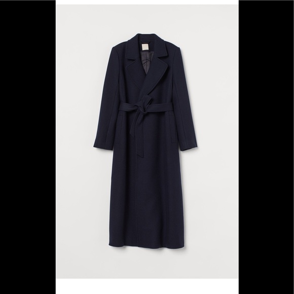 Jackets & Blazers - NWT H&M Premium Quality 64% Wool Navy Coat Size M
